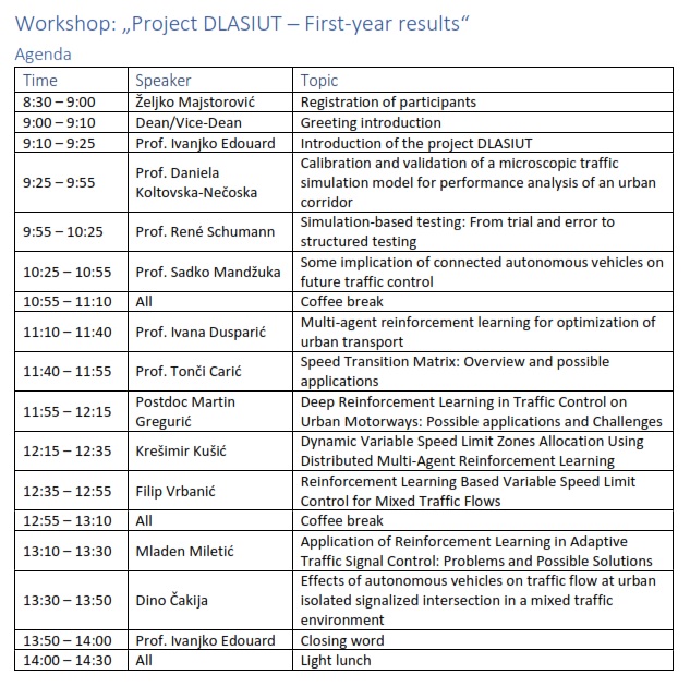 DLASIUT First Workshop Agenda